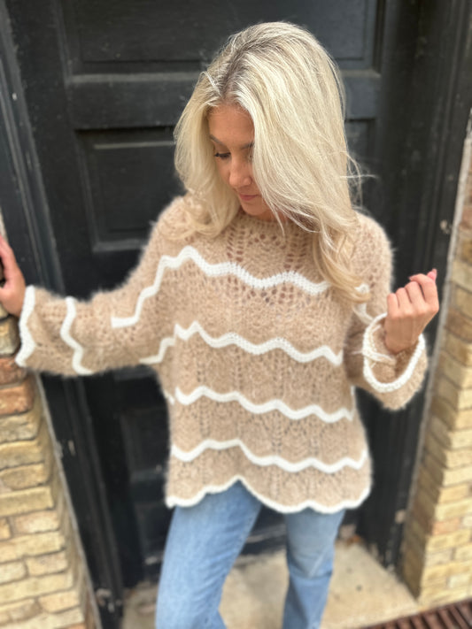 Softest Scalloped Stripe Sweater