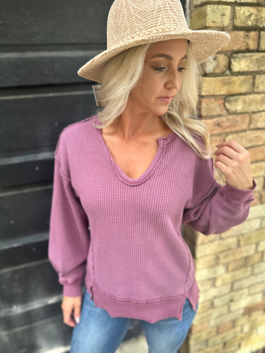 Zyra Oversized Plum Berry Top