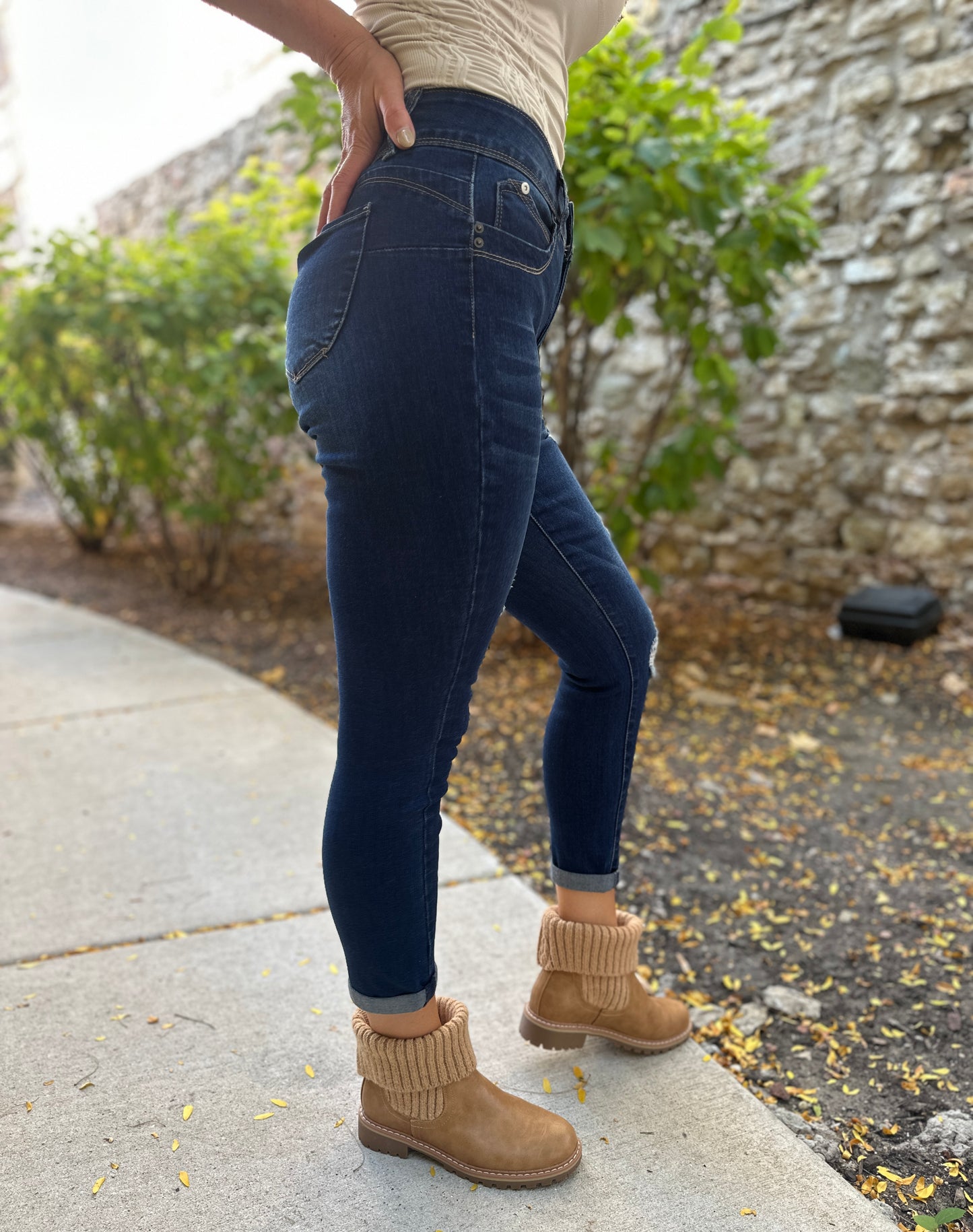 Curve Appeal Cuffed Ankle Jeans