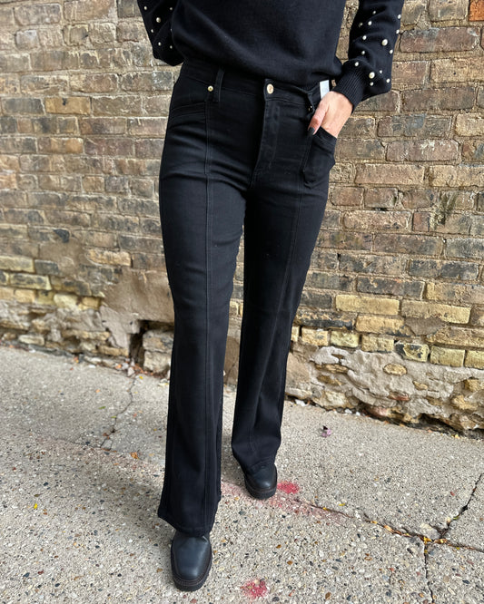 Judy Blue High Waist Retro Wide Jet Black Jeans