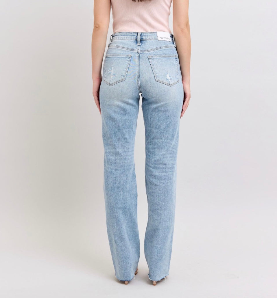 Judy Blue Mid Rise Light Wash Dad Jean