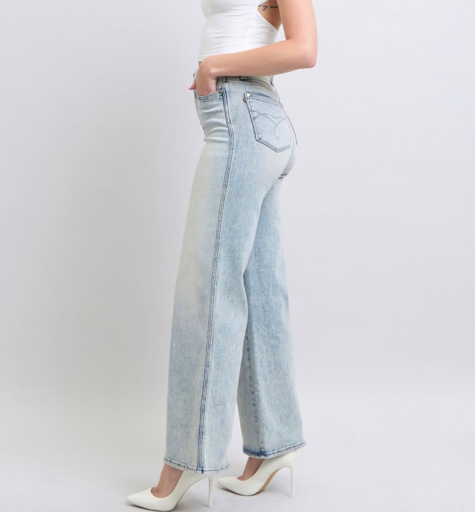 Judy Blue High Waist Tummy Control Retro Wide Jeans