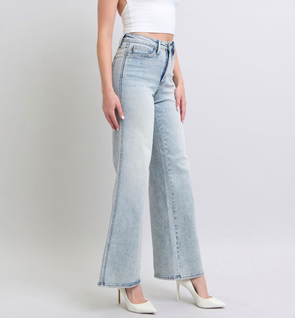 Judy Blue High Waist Tummy Control Retro Wide Jeans