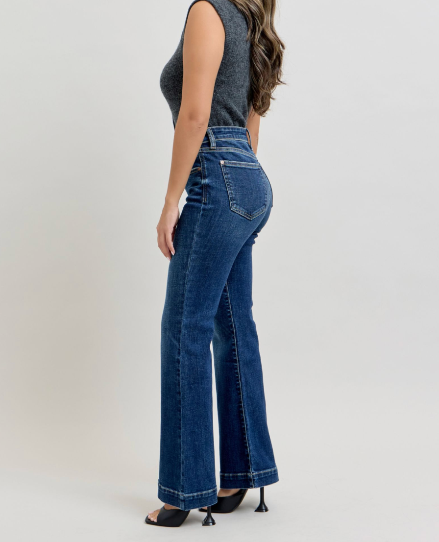 Perfectly Polished High-Waist Petite Trouser Flares