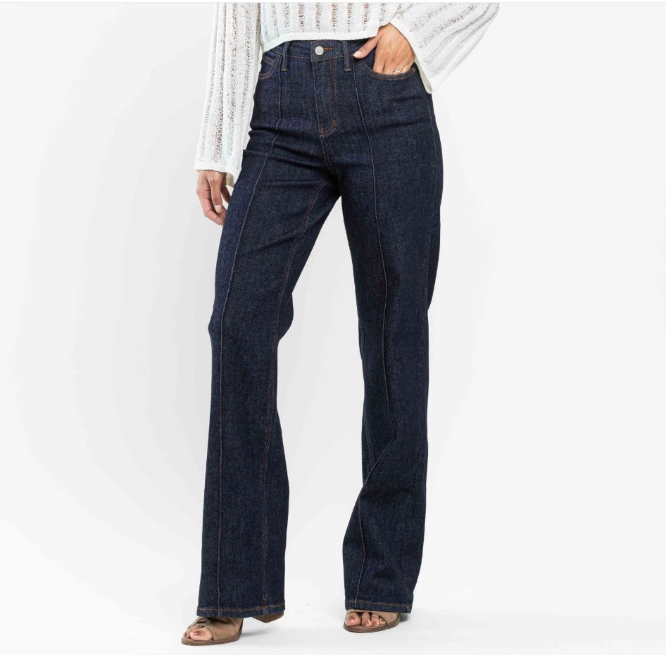 Judy Blue High Waist & Dart Detail Wide Leg Jeans