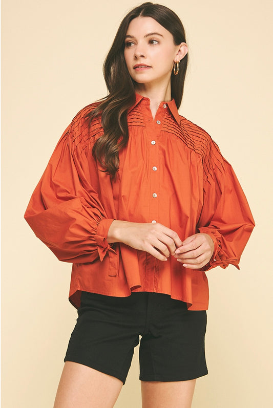 Effortlessly Elegant Tucked Detail Blouse
