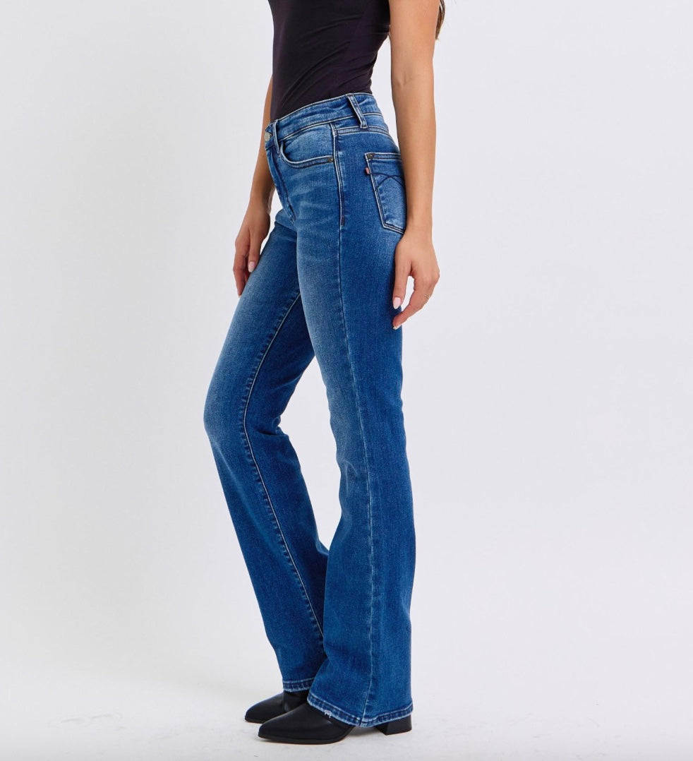 Cozy Chic: The Judy Blue Mid-Rise Thermal Bootcut Jeans