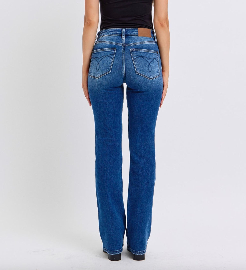 Cozy Chic: The Judy Blue Mid-Rise Thermal Bootcut Jeans
