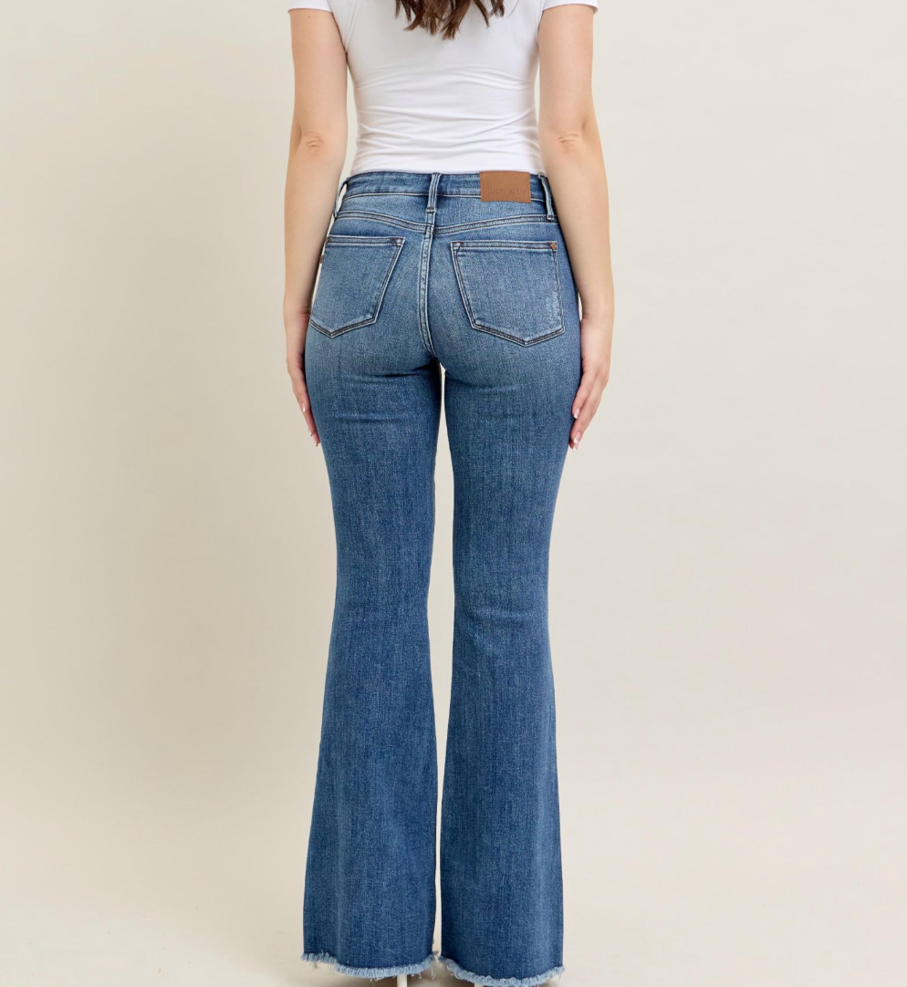 Judy Blue Back in Time Mid-Rise Flare Jeans