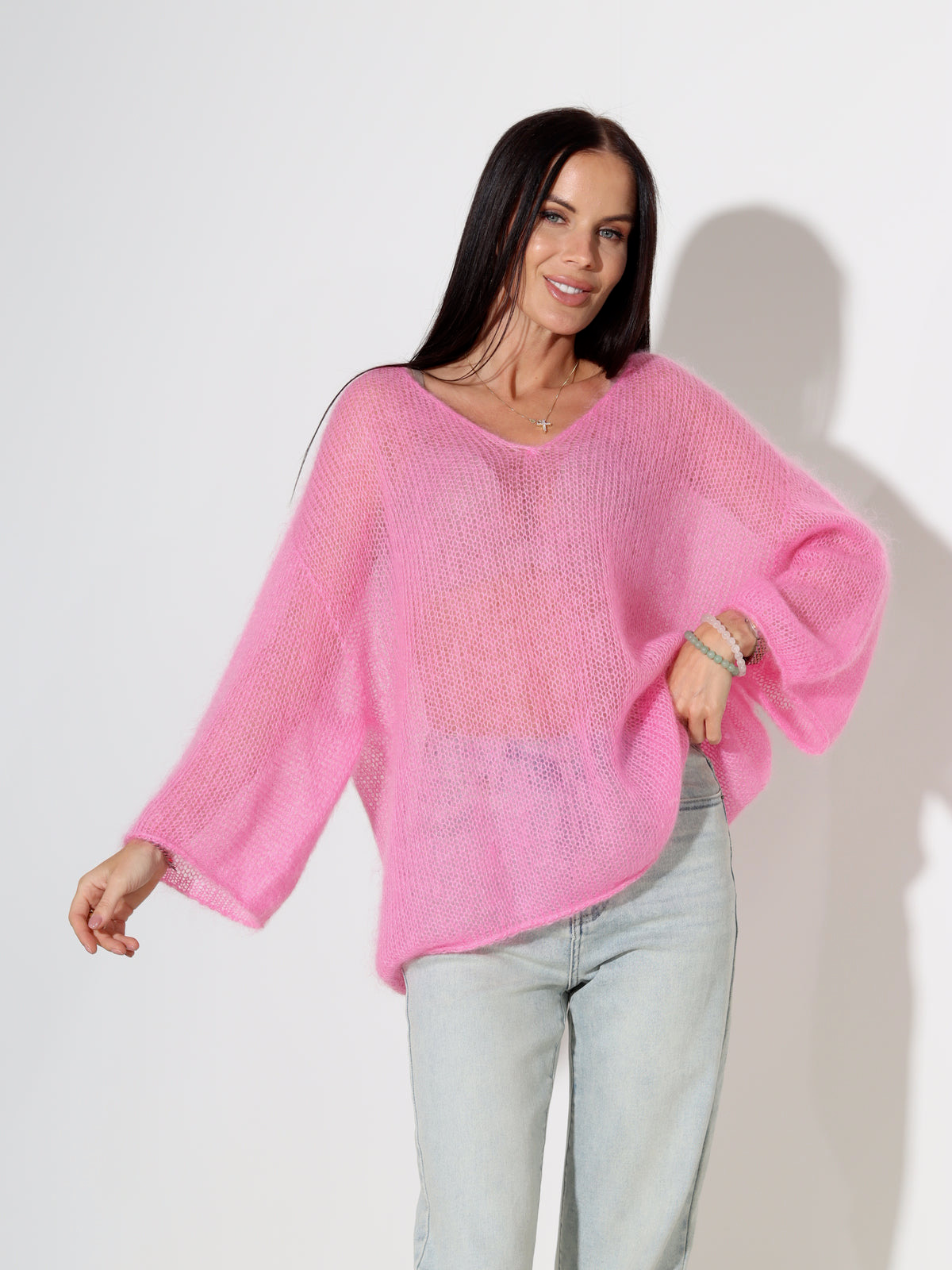 Blush Breeze Mohair Sweater
