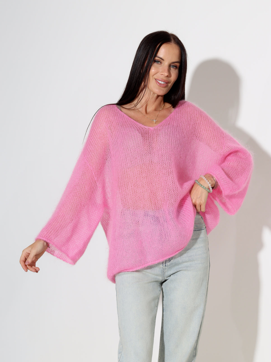 Blush Breeze Mohair Sweater