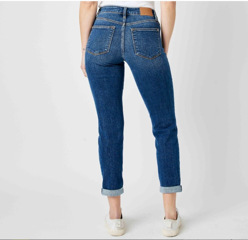 Judy Blue Mid Rise Destroy Slim Jeans