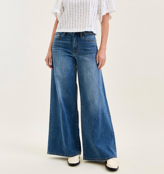 Judy Blue High Waist Palazzo Jeans | Wide Leg Stretch Denim Pants