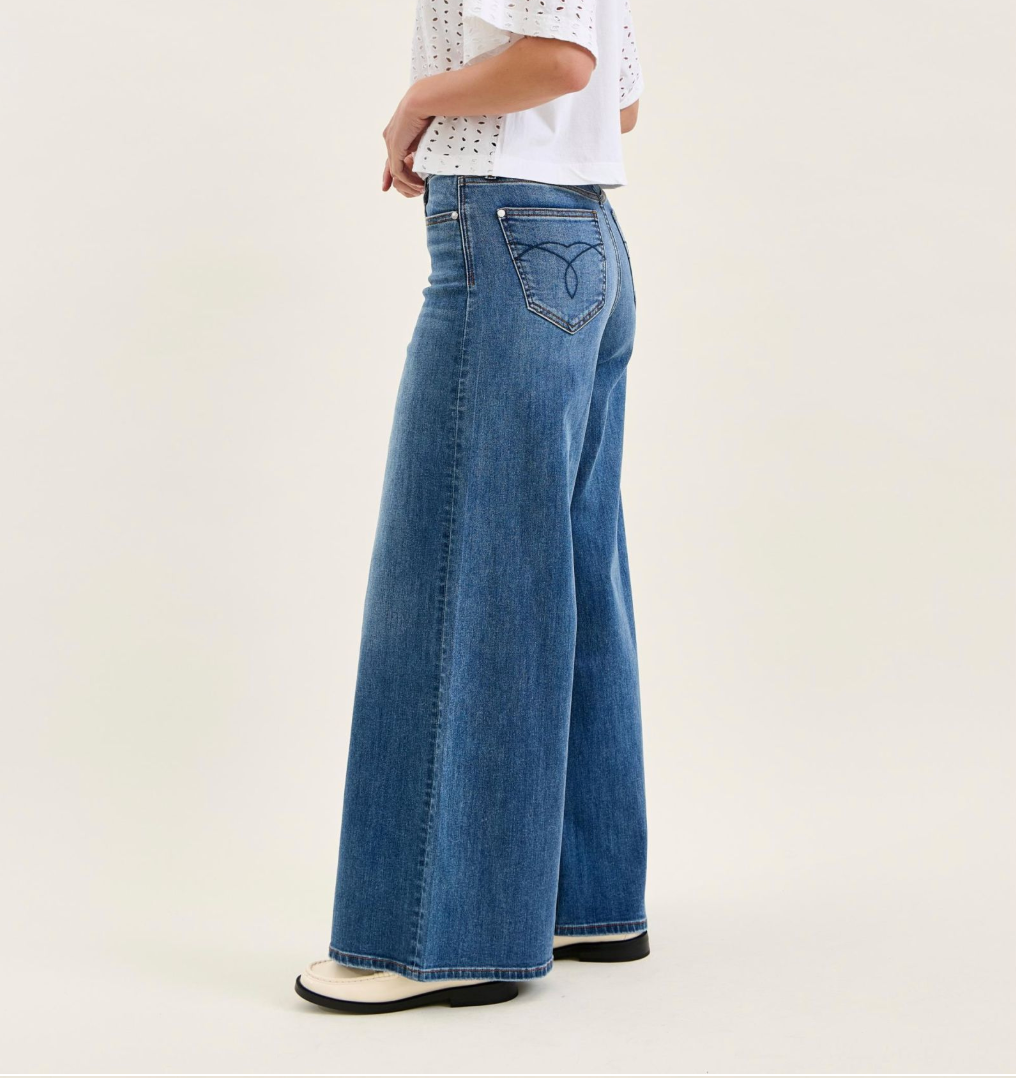Judy Blue High Waist Palazzo Jeans | Wide Leg Stretch Denim Pants