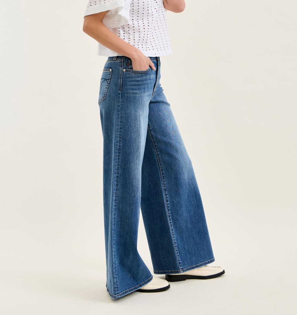 Judy Blue High Waist Palazzo Jeans | Wide Leg Stretch Denim Pants