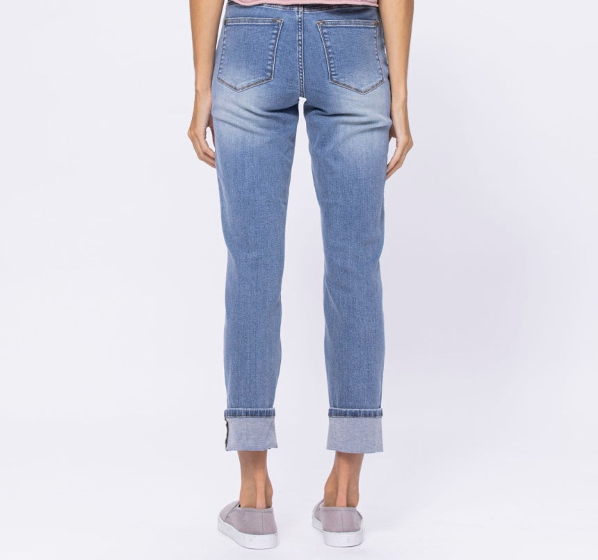 Judy Blue High Waist Vintage Wash Boyfriend Jeans