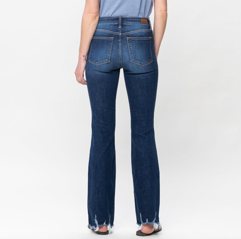 Judy Blue Distressed Raw Hem Bootcut Jeans