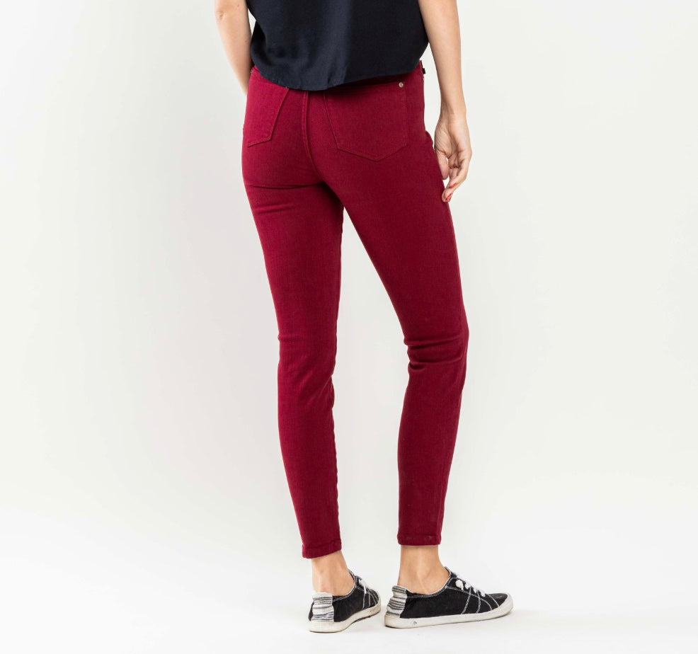 Judy Blue High Waist Tummy Control Garment Dyed Skinny Jeans – Pizzazz