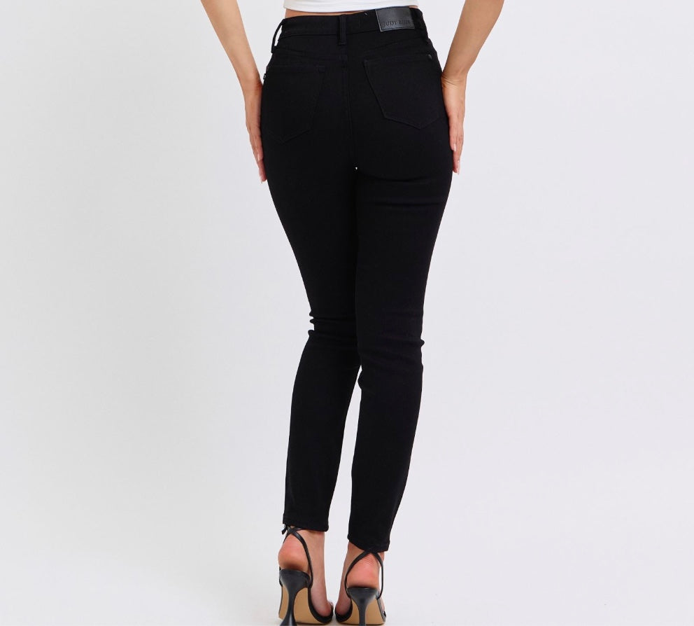 Judy Blue High Waist Faux Leather & Denim Skinny Jean