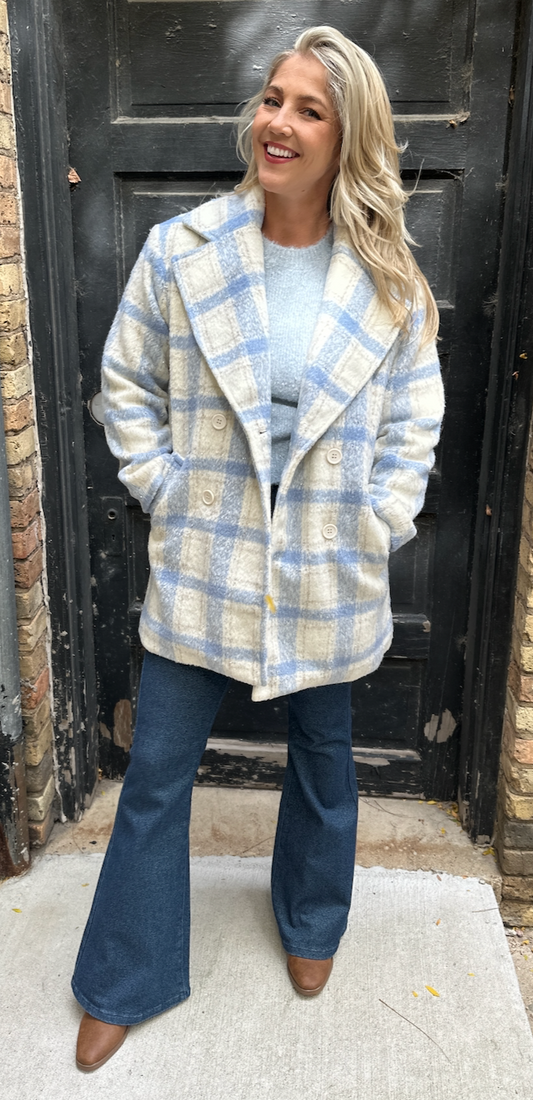 Blue Skies Plaid Coat