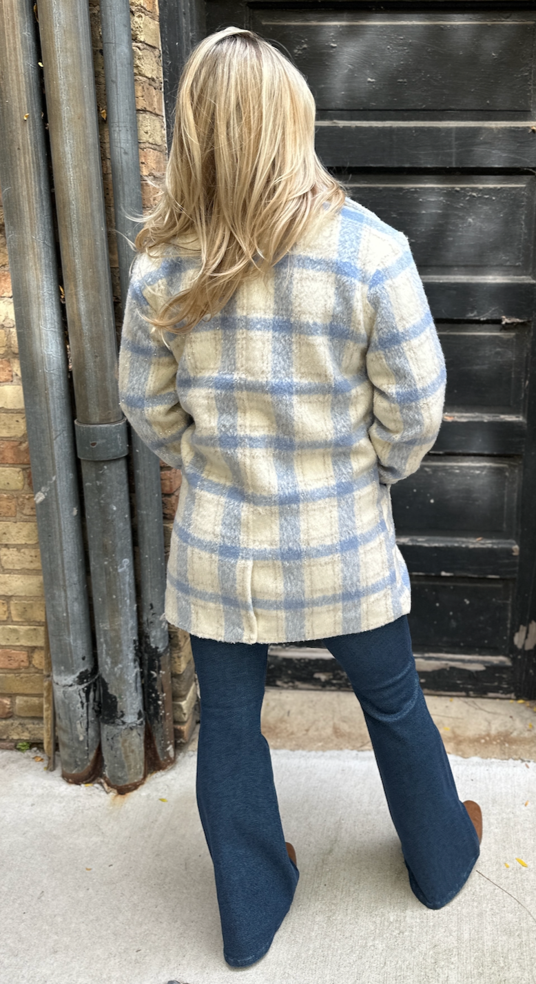 Blue Skies Plaid Coat
