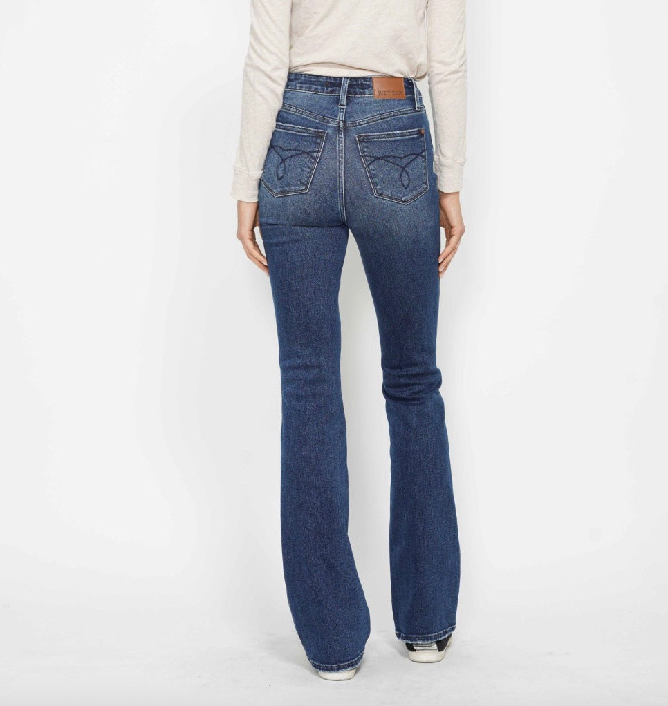 Judy Blue High Waist Embroidered Pocket Tummy Control Bootcut Jeans Pizzazz Beloit
