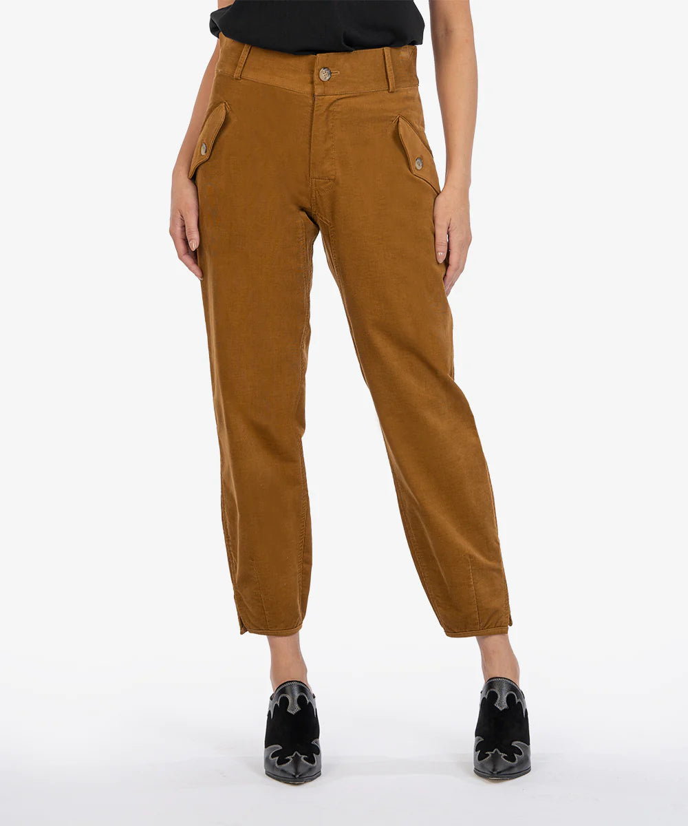 Sadie Corduroy High Rise Crop Straight Leg