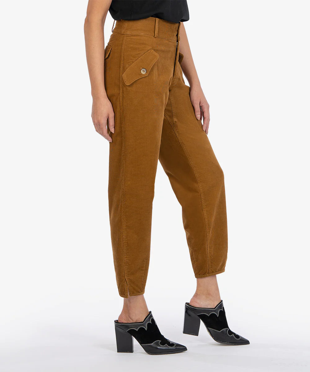 Sadie Corduroy High Rise Crop Straight Leg