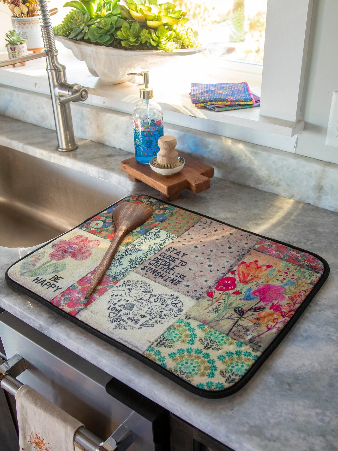 Patchwork Reversible Dish Drying Mat