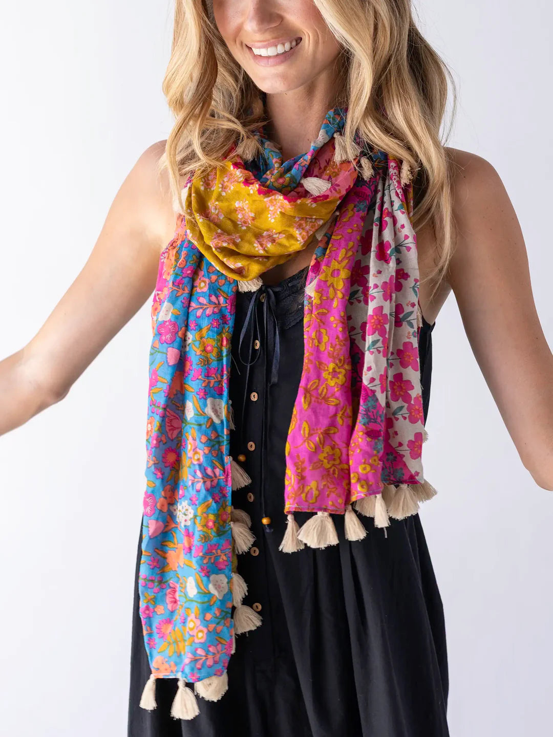Natural Life Mixed Rainbow Floral Sayulita Scarf