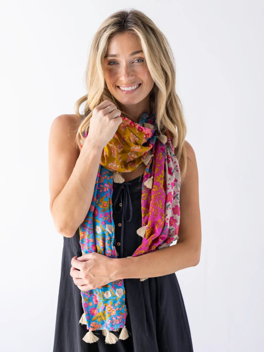 Natural Life Mixed Rainbow Floral Sayulita Scarf