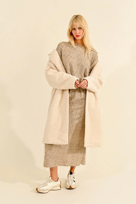 Long Faux Sheepskin Coat