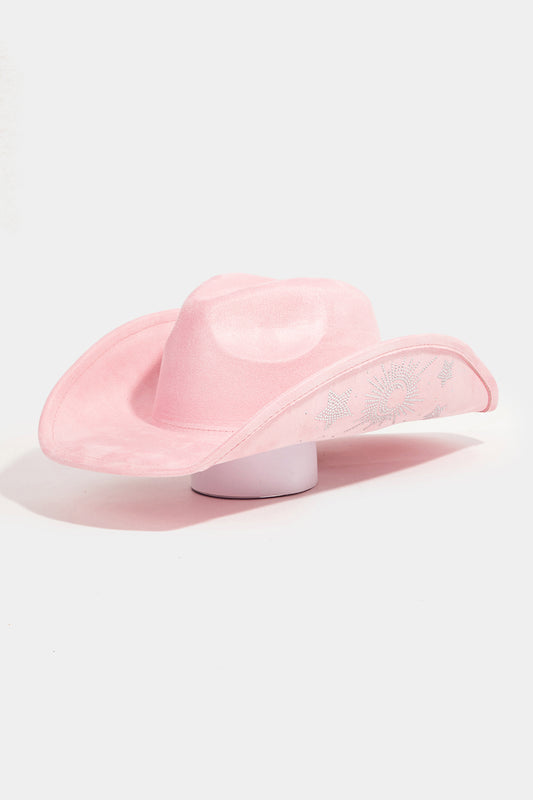 Rhinestone Moon And Star Embroidered Cowboy Hat