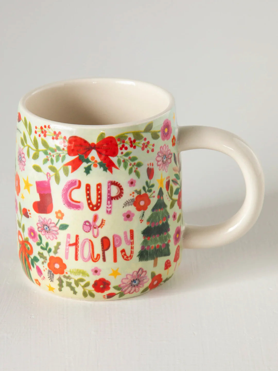 Natural Life Cup Of Happy Stoneware Mug