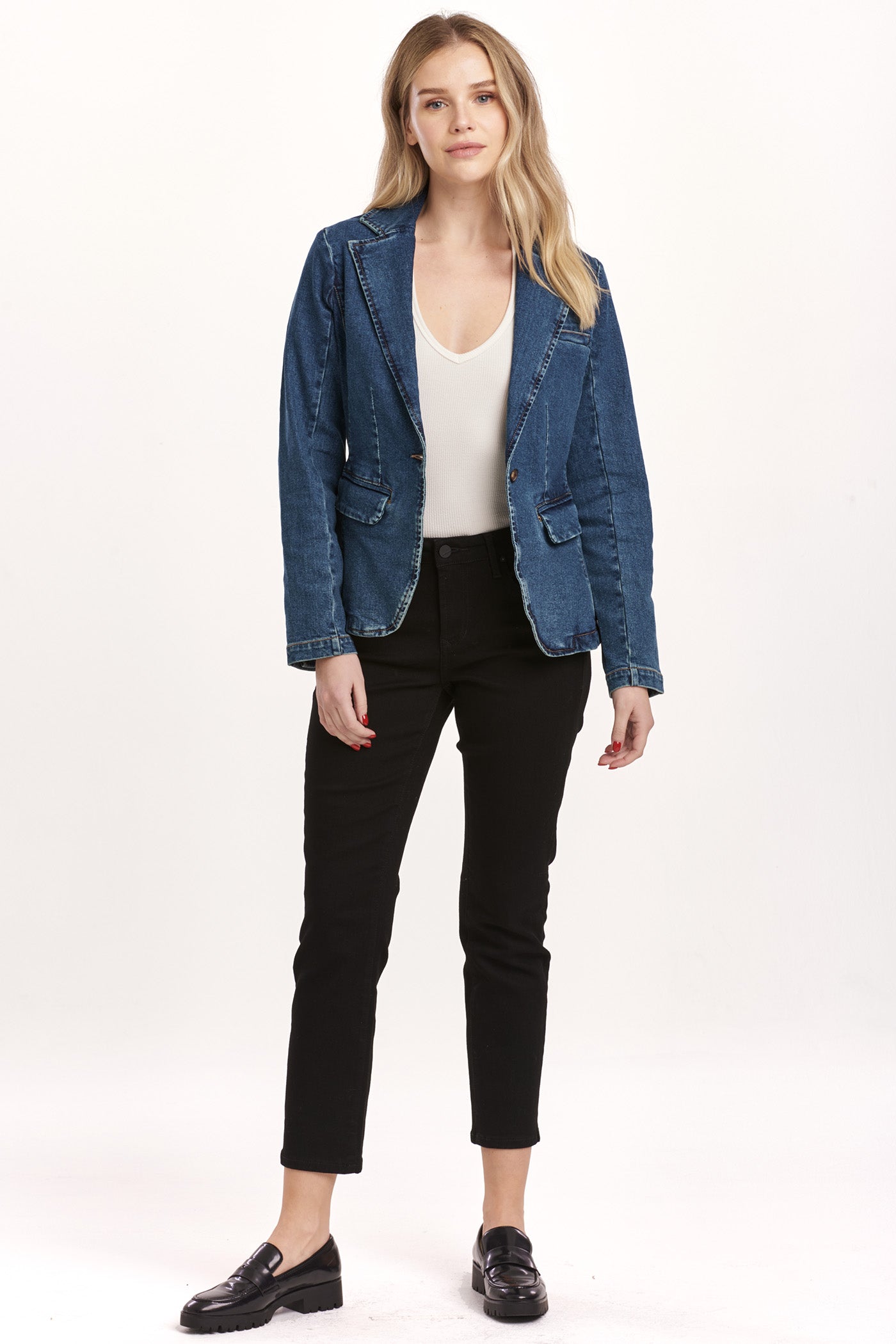 Minah Denim Blazer Full View Pizzazz Beloit