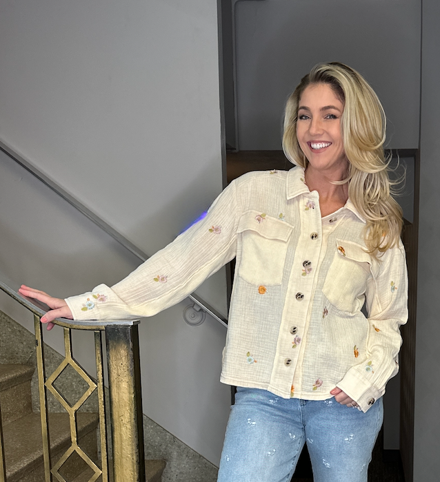 Soft Statement Oatmeal Mixed Media Jacket