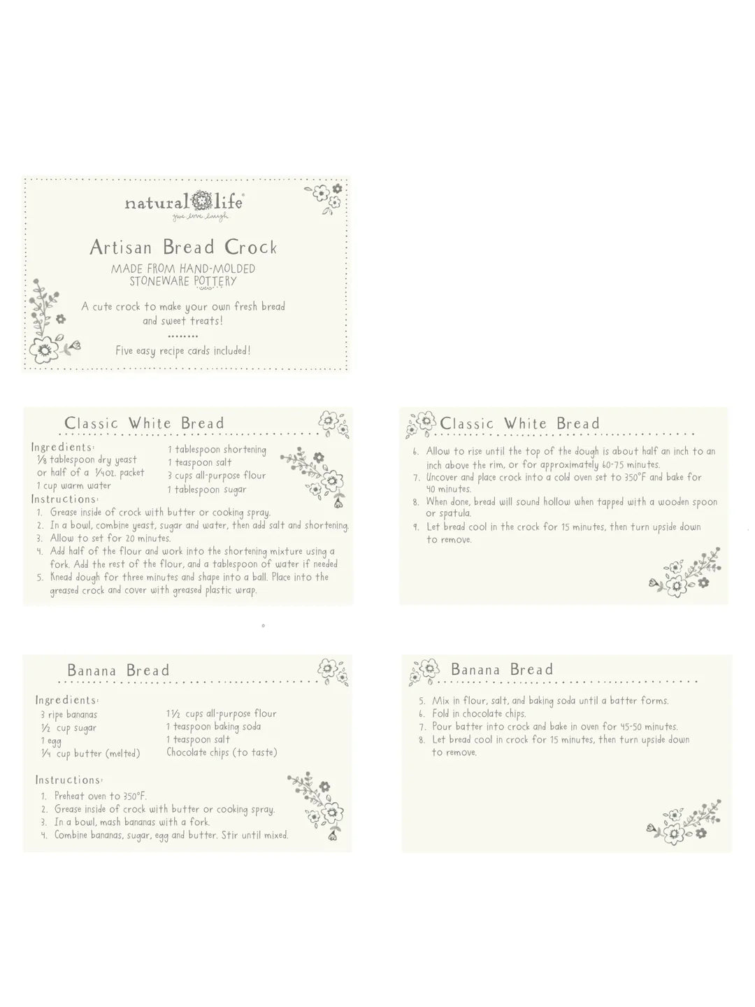 Natural Life Baked With Love Artisan Bread Crock