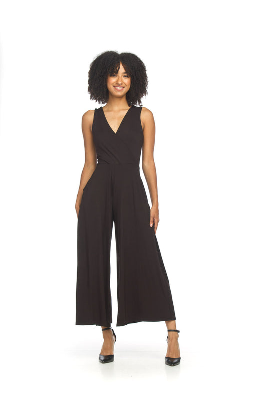 Black Stretch Crossover Jumpsuit