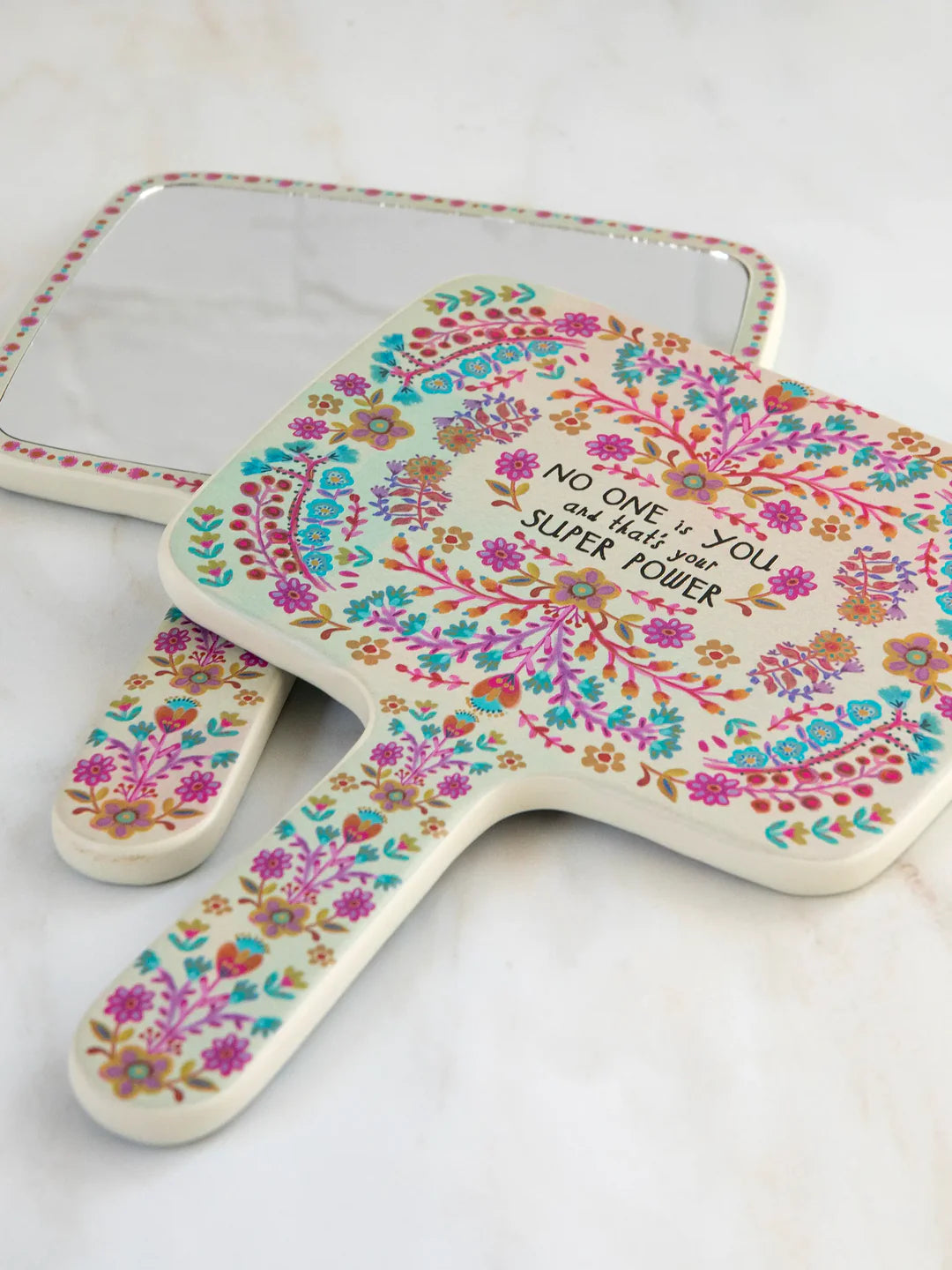 Natural Life No One Is You Wooden Hand Mirror