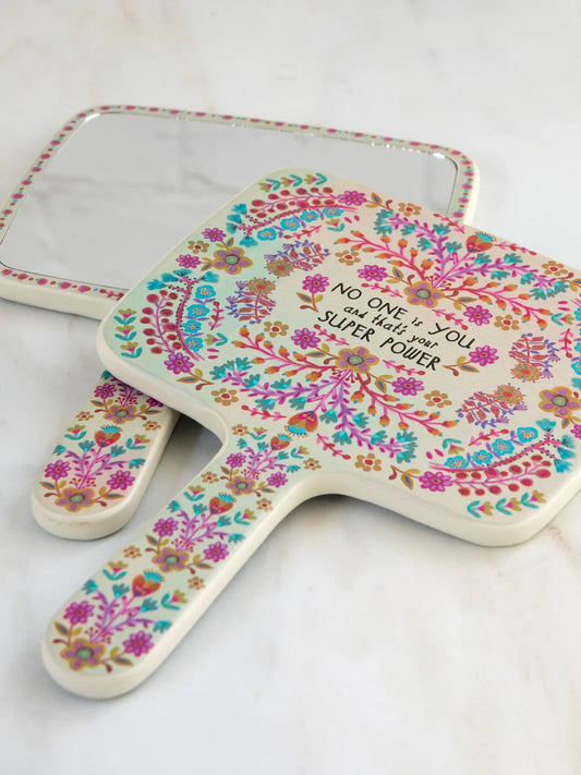 Natural Life No One Is You Wooden Hand Mirror