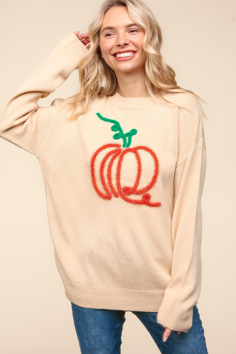 Pumpkin Patch Glitter Accent Sweater Pizzazz Beloit