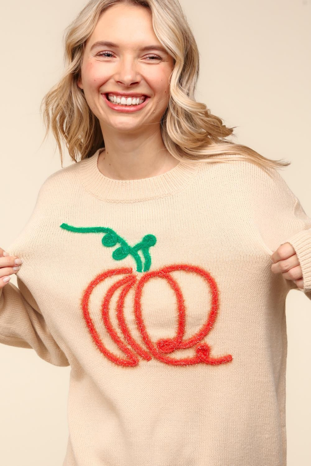 Pumpkin Patch Glitter Accent Sweater Pizzazz Beloit