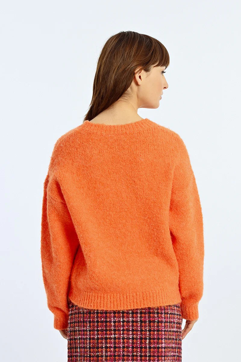 Rhinestone Accent Collar Sweater Pizzazz Beloit