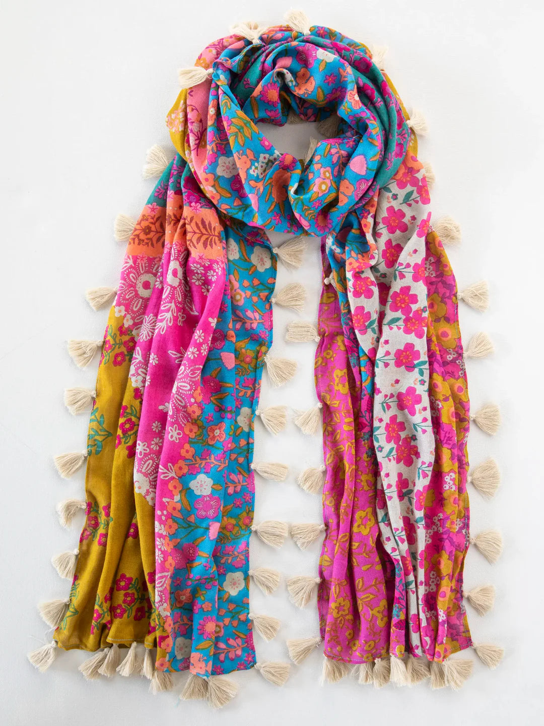 Natural Life Mixed Rainbow Floral Sayulita Scarf
