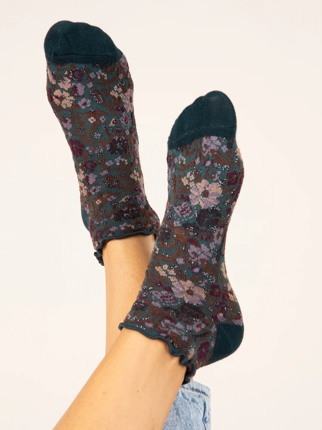 Natural Life Blossom Ankle Socks & Scrunchie, Set of 3