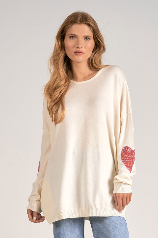 Embellished Heart Detail Sweater