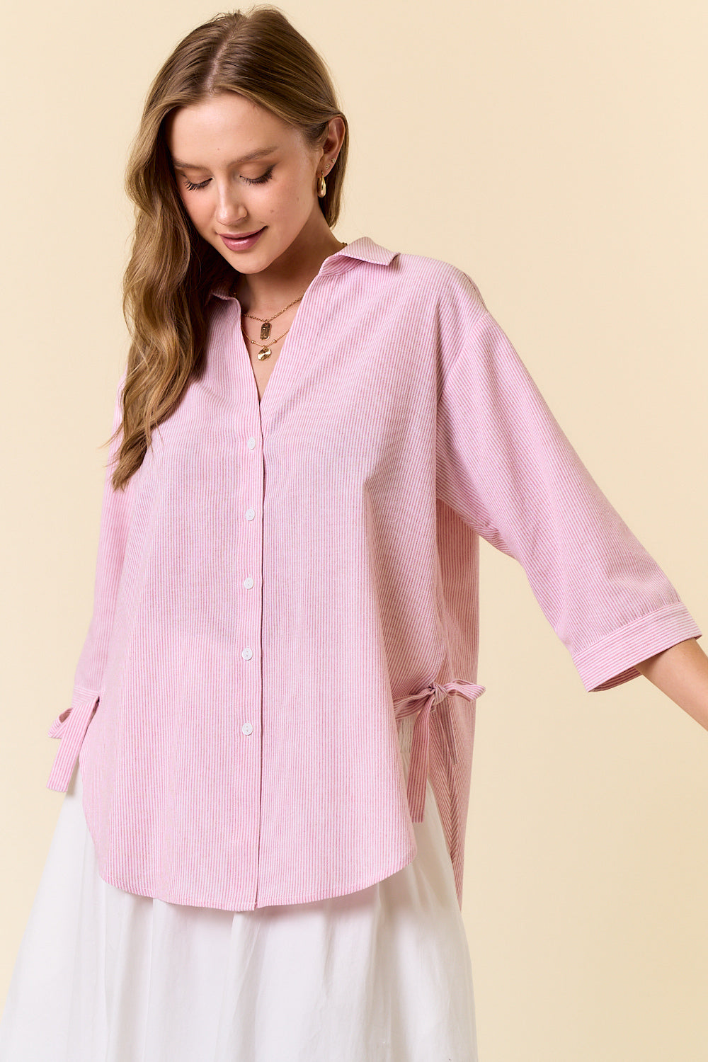 Side Bow Detail Relaxed Fit Top Alt View 2 Pizzazz Beloit