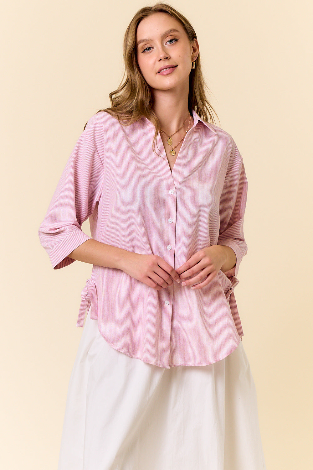 Side Bow Detail Relaxed Fit Top Alt View Pizzazz Beloit