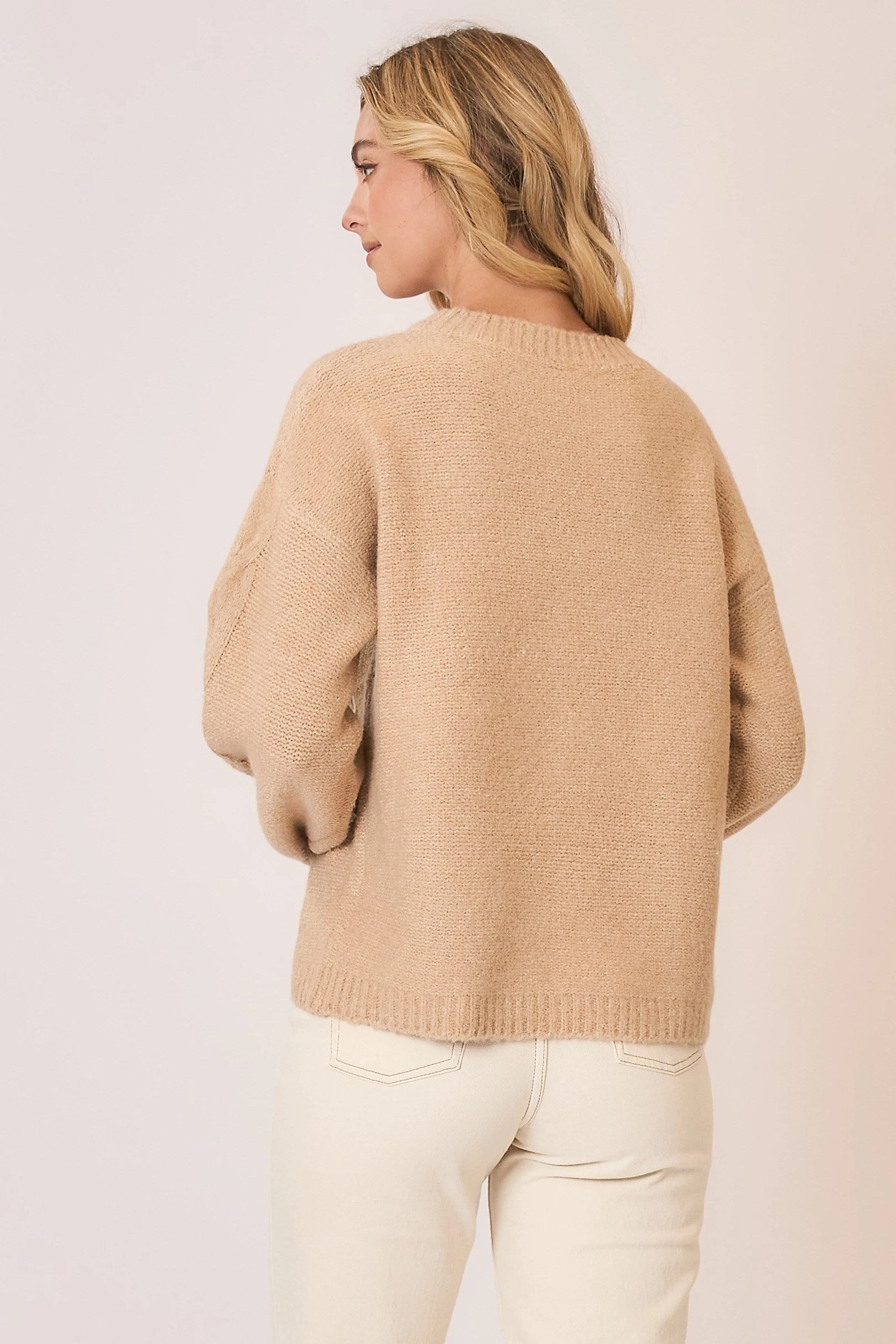 Soft Brushed Embroidered Flower Knit Sweater Pizzazz Beloit