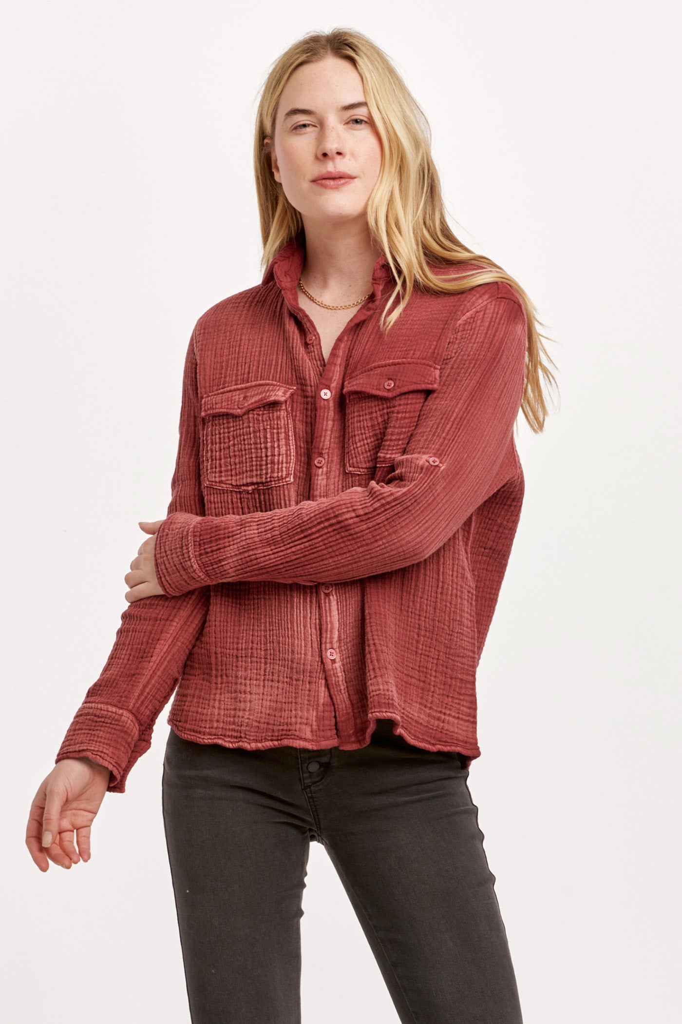 Star Gauze Plum Berry Western Shirt Pizzazz Beloit
